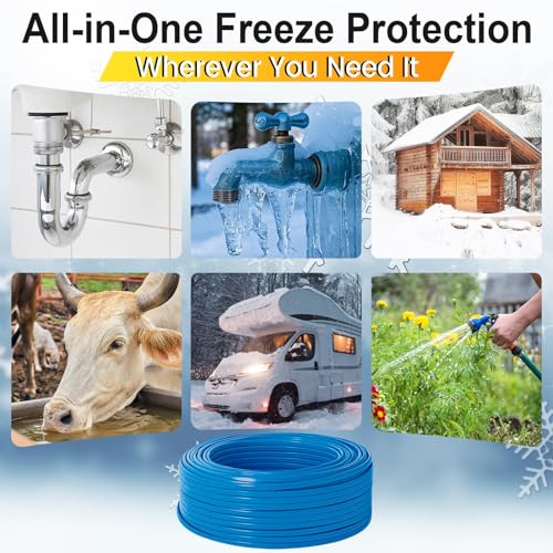 300FT Cut-to-Length Heat Tape for Water Pipes – Professional Bulk Roll, Self-Regulating (-40°F), with Wire Splitter & End Cap, For Mobile Homes, Electricians and Installers