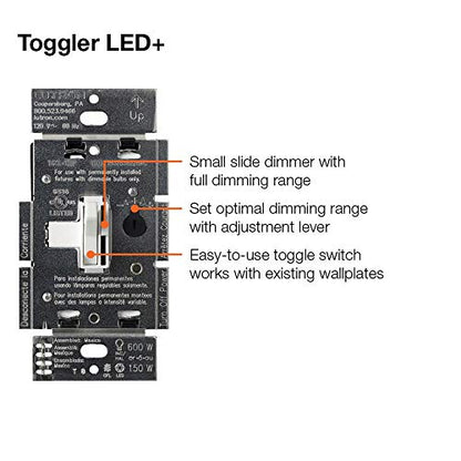 Lutron Ariadni/Toggler LED+ Dimmer Light Switch for Dimmable LED, Halogen and Incandescent Dimmer Switch, 150W, Single-Pole/3-Way, AYCL-153P-BR, Brown - color: Brown, size: 1 Pack