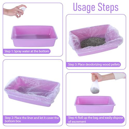 50 Pcs Disposable Cage Liners, Rabbit Litter Box Liners Small Animal Leak Proof Toilet Film Guinea Pig Cage Toilet Liner Plastic Litter Box Liner for Rabbits, Guinea Pigs, Chinchillas, Hedgehogs, Bird