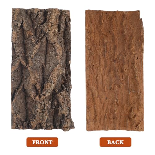 KESYOO 3Pcs Natural Cork Bark Background: Textured Wall Panel Climbing Decor for Reptile Terrarium Tank - Aquarium Habitat Accessories