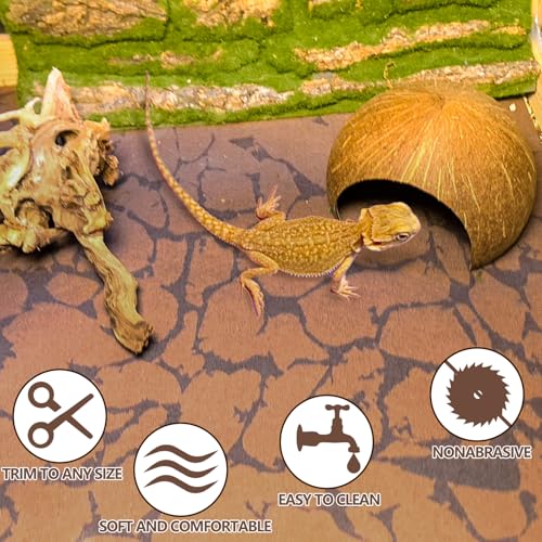 BNOSDM 2 PCS Reptile Carpet Mat Terrarium Liner Bedding Reptile Cage Mat Supplies for Tortoise Lizard Leopard Gecko Snake Chameleon 23.6’’ x 15.7’’ - size: M（2PCS）：23.6 x 15.7 IN