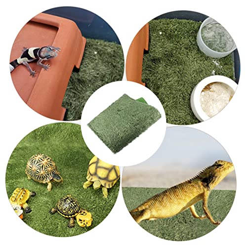 balacoo 2pcs Reptile Terrarium Liner Washable Fake Moss Carpet for Snakes Turtles and Lizards Reusable Household Reptile Mat for Moisture Control and Natural Decor