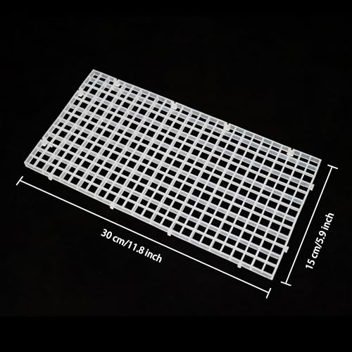 ALEGI Aquarium Fish Tank Divider Plastic Egg Crate Aquarium Filter Bottom Tray Plastic Grid (S 6pcs) - size: S 6pcs