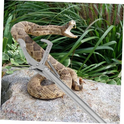 Stainless Steel Snake Catcher Clip Practical Folding Trap Clamp with Lock 36-inch Long Reach Reptile Handling Tool for Safe and Effortless Snake Capture