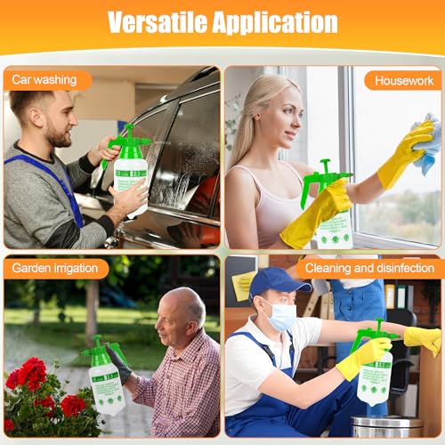 3 Pcs 1/4 Gallon Plastic Handheld Pump Sprayer – Garden Pressure Sprayer with Adjustable Nozzle for Plants, Cleaning, Household Tasks – Green - color: Green, size: 1/4 Gallon