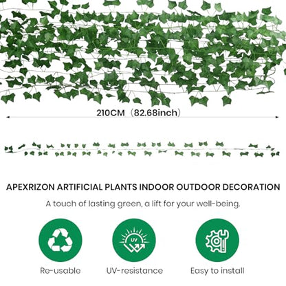 Fake Ivy 72 Pack 168FT Artificial Plants Indoor Outdoor Fake Plants Green Leaves Hanging Plant Fake Vines for Wedding Party Garden Bedroom Wall Decoration - size: 504Ft-72pack