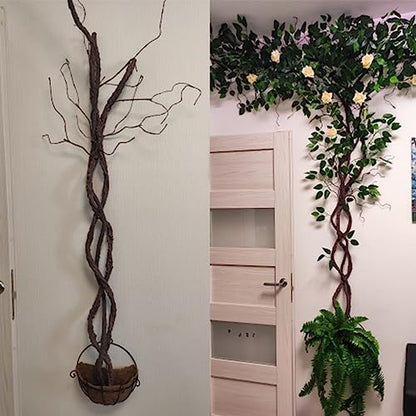118" Flexible Large Artificial Fake Reptile Plants Tree Branches Twigs Cherry Blossom Liana Wall Hanging Wreath Trunk Stick Vines Garland Wedding Garden X'Mas Halloween Jungle Decoration - size: Large