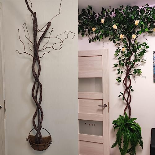118" Bendable Artificial Grapevines Garland Tree Branches(L) | Flexible Large Creepy Fake Reptile Plants Twigs Cherry Blossom Wall Hanging Trunk Vines Archway Halloween Jungle Decoration - size: Large