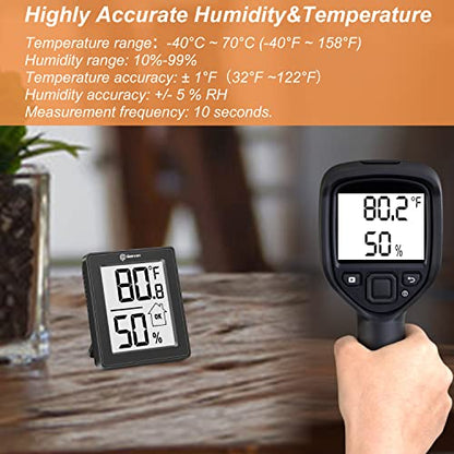 Geevon Digital Hygrometer, 3 Pack Indoor Thermometer Room Temperature Humidity Gauge with Battery,Digital Temperature Humidity Meter Indicator for Home, Office, Greenhouse, Mini Hygrometer,Black - color: Black 1