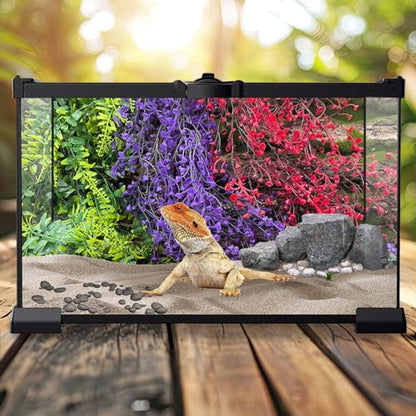 PINVNBY 3 Pack Reptile Plants Terrarium Hanging Fake Vines with Suction Cup Artificial Leaves for Bearded Dragons Lizards Geckos Snake Hermit Crab (Green, Purple and Red) - color: 3 Pcs ( Green, Purple and Red )