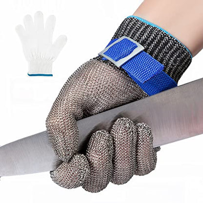 ARCLIBER Level 9 Cut Resistant Glove Stainless Steel Wire Metal Mesh Butcher Glove for Meat Cutting Oyster Shucking Chopping and Peeling - size: Small