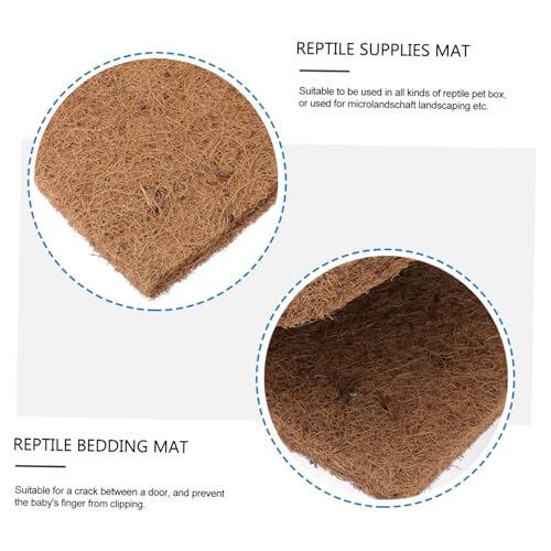 Toyvian 3pcs Climbing Pet Mat Substrate Liners Reptile Mat for Bearded Dragon Lizard Carpet Reptile Carpet Mat Terrarium Reptile Bed Mat Coconut Pads Coir Bedding Fiber Accessories Wooden