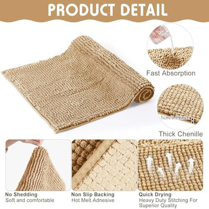 Amylove 4 Pcs Guinea Pig Cage Liner 16 x 24 Inch Washable Chenille Pee Pads Pet Dog Cat Bedding Training Mat Reusable for Small Animals Puppy Bunny Hamster Chinchilla - color: Beige, size: 16 x 24 Inch, style: Low Pile Chenille