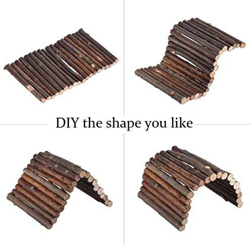 Hamiledyi Extra Large Wooden Reptile Hideout Bearded Dragon Bendy Bridge Climbing Ladder Hiding Hut Reptiles Hide Cave Habitat Decor for Lizards Gecko Spiders Snakes Tortoise(XL:20" x 11.8")