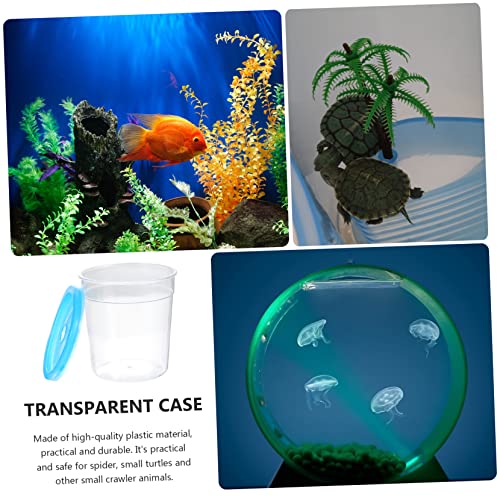 1Pc Transparent Reptile Feeding Container Mini Breeding Box for Turtles Fish More Safe Ventilated Habitat for Pet Reptiles