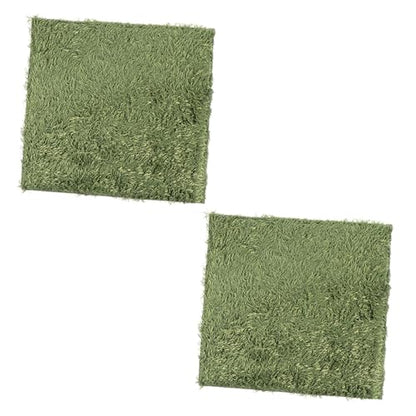 2pcs Green Moss Carpets for Reptiles Amphibians and Tortoises Moisturizing Fake Lawn Mats for Terrariums Easy to Use Cuttable Double-Sided Water Absorbent