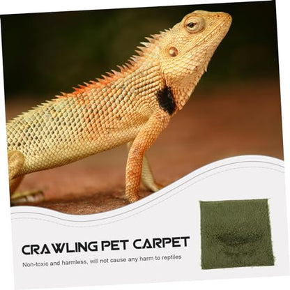 BESPORTBLE Reptile Carpet Mat Breathable and Comfortable Terrarium Liner for Lizards Frogs and Tortoises Easy to Cut for Moisture Retaining Imitation Grass Bedding - size: 20.00X20.00X0.50CM