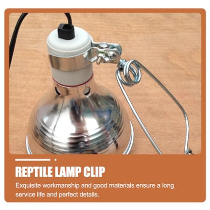 HANABASS Reptile Lamp Fixture Clamp Aluminum Stand Heat Lamp Holder Lamp Clip for Bearded Dragons Tortoises Geckos Safe Easy