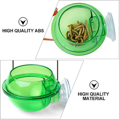 ULTECHNOVO 2sets Leopard Gecko Food Dish Pet Water Bowl with Suction Cup for Easy Feeding 4pcs*2 - color: Green 8pcs