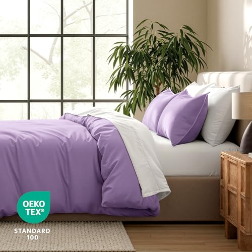 Bare Home Bedding Duvet Cover Extra Long Size - Premium 1800 Super Soft - Lightweight, Cooling Duvet Cover - Soft Breathable Bedding (Twin/Twin XL, Lavender) - color: 25 - Lavender (No Comforter), size: Twin/Twin XL