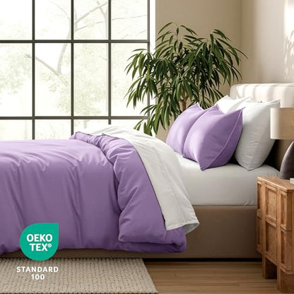 Bare Home Bedding Duvet Cover Extra Long Size - Premium 1800 Super Soft - Lightweight, Cooling Duvet Cover - Soft Breathable Bedding (Twin/Twin XL, Lavender) - color: 25 - Lavender (No Comforter), size: Twin/Twin XL