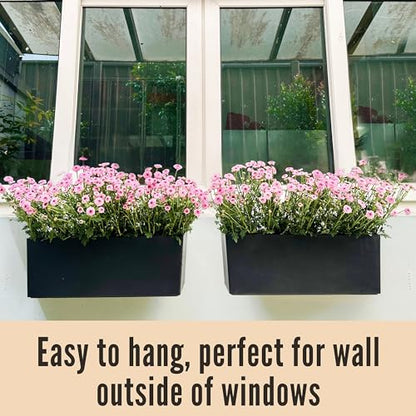 LaLaGreen Bundle- 4 Pack, 500g Coconut Coir Chips + 4 Pack,20 Inch Self Watering Plastic Planter with Bracket Hanging Window Box Flower Pot Outdoor Planting Soil Organic Compressed Seedling Fiber Husk
