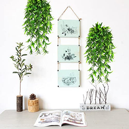 8 Pack Artificial Hanging Plants Fake Greenery Plants Fake lvy Vine for Home Wall Garden Indoor Outdoor Decoration (31'' Faux Boston Ferns,Palm Leaves)