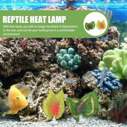 PRETYZOOM 2pcs Reptile Plants Ornaments Artificial Leaf Set with Suction Cups for Terrarium Decor Simulated Plastic Leaves Including Perilla and Fruit Leaf Suitable for Turtle Lizard