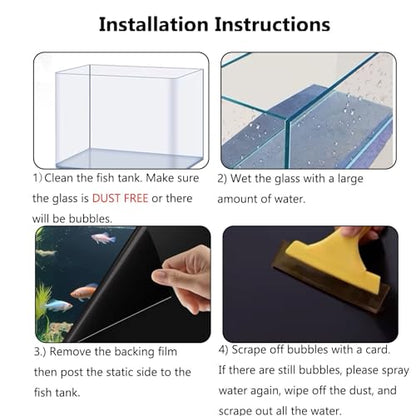 Fish Tank Aquarium Background - Black, Electrostatic Adhesion, Glue-Free, Easy Installation, Traceless Removal, Size 23.6 X 78.7 Inch - size: 23.6 X 78.7 Inch
