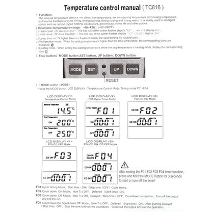 UMLIFE 1Pack Digital Temperature Controller Thermostat Timer - Reptile Thermostat Controller Day Night Timer 110V 15A Temperature Controlled Outlet Plug Heating Cooling Control with Sensor - style: 1PCS
