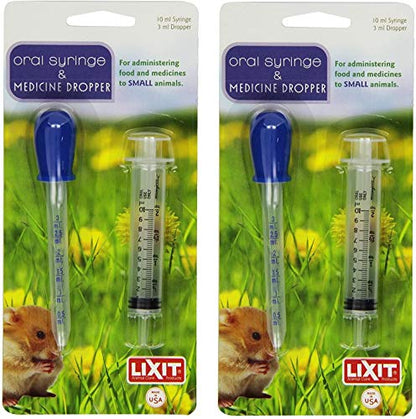 Lixit® Nursing and Hand Feeding Syringe and Bottle Kits for Cats, Rabbits, Puppies and Other Pets (Syringe + Dropper Pack of 2) - size: Syringe + Dropper Pack of 2