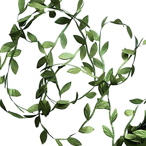 132 ft Large Leaf Trim Ribbon,Artificial Greenery Garland Vines for Baby Shower DIY Craft Wreaths Party Wedding Home Spring Decoration - size: Large 132 ft