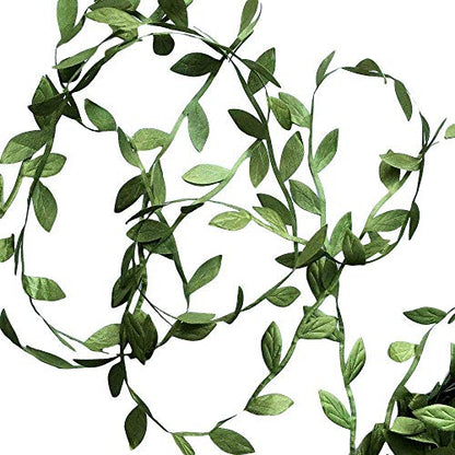 132 ft Large Leaf Trim Ribbon,Artificial Greenery Garland Vines for Baby Shower DIY Craft Wreaths Party Wedding Home Spring Decoration - size: Large 132 ft