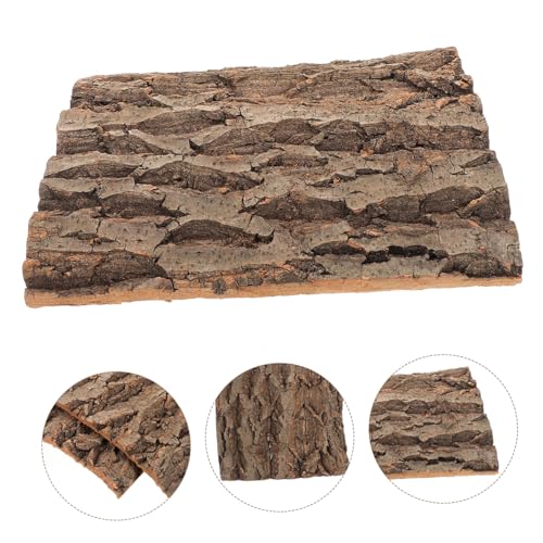 SUPVOX 2Pcs Cork Tile Background for Reptiles Natural Bark Terrarium Backdrop Wall Decor Versatile Habitat Decor for Gecko Lizard Bearded Dragon Turtle Snake
