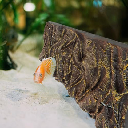 Cabilock Reptile Tank Background Board Turtle Habitat Decorative 3D Aquarium Decorative Waterproof Corrosion-Resistant Bark Texture Panel for Terrarium Fish Tank