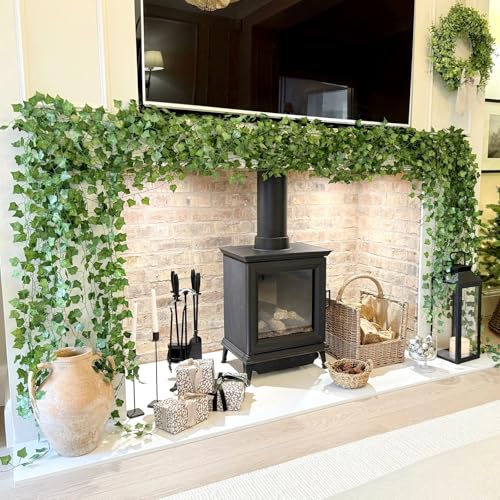 CQURE 96 Pack 672Ft Artificial Ivy Garland, Fake Vines UV Resistant Greenery Leaves Fake Plants Hanging Aesthetic Vines for Home Bedroom Party Garden Wall Room Decor