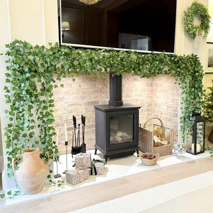CQURE 96 Pack 672Ft Artificial Ivy Garland, Fake Vines UV Resistant Greenery Leaves Fake Plants Hanging Aesthetic Vines for Home Bedroom Party Garden Wall Room Decor