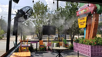 High Pressure Misting System 1500 PSI - Patio Misting System | Restaurant Misting System | Industrial Misting System | with Stainless Steel Misting Nozzles | Flexible (40 Feet - 10 Nozzles) - size: 40 Feet - 10 Nozzles