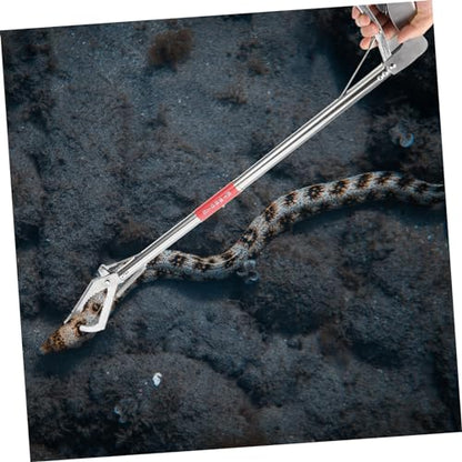 Stainless Steel Snake Tong Grabber with Wide Jaw Versatile Eel Tool for Fishing Garbage Collection Skid Handle for Easy Use Design