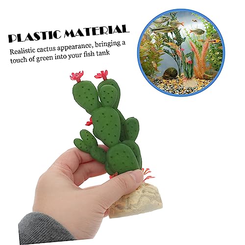 Luxshiny Vivid Artificial Plastic Cactus Aquarium Plant Fish Tank Decoration Soft Non Fading Reptile Terrarium Ornament Easy to Clean for