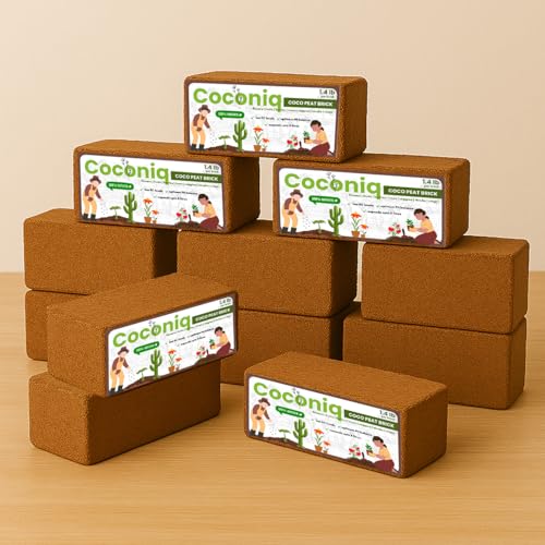 Premium Coco Coir Bricks 12 Pack - Lightweight Cocopeat for Garden Soil, Compressed Coconut Fiber Brick for Potting, Gardening, Planting, Seed Starting, Indoor & Outdoor Plants, Set of 12 - color: Pack of 12
