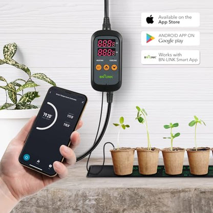 BN-LINK Smart WiFi Digital Temperature Controller Heating Cooling, Works with Alexa and Google Home. For Reptiles Aquarium Carboy Homebrew Breeding Fermenter Seed Germination °C/°F -40-176°F 15A/1875W - style: T10 WIFI
