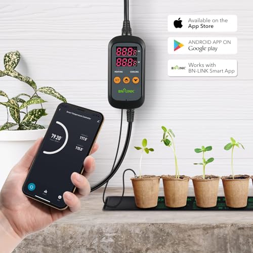 BN-LINK Smart WiFi Digital Temperature Controller Heating Cooling, Works with Alexa and Google Home. For Reptiles Aquarium Carboy Homebrew Breeding Fermenter Seed Germination °C/°F -40-176°F 15A/1875W - style: T10 WIFI