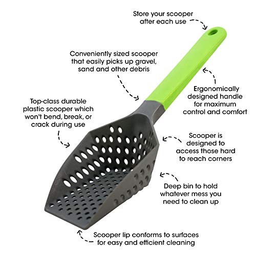 Cold Life Easy to Clean Sifting Litter Scoop Shovel for Small Pets Or Reptile Terrarium Sand Waste,Green,9 inches - size: 9 inches