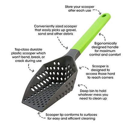 Cold Life Easy to Clean Sifting Litter Scoop Shovel for Small Pets Or Reptile Terrarium Sand Waste,Green,9 inches - size: 9 inches