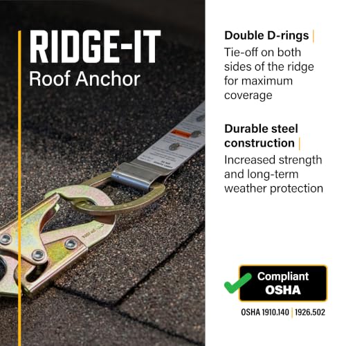 Guardian 00510 Double D Ring Ridge-It Roof Anchor Zinc-Plated Stainless Steel OSHA and ANSI Compliant 18 inches - size: 18'', style: Double D-Ring