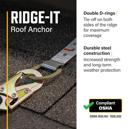 Guardian 00510 Double D Ring Ridge-It Roof Anchor Zinc-Plated Stainless Steel OSHA and ANSI Compliant 18 inches - size: 18'', style: Double D-Ring