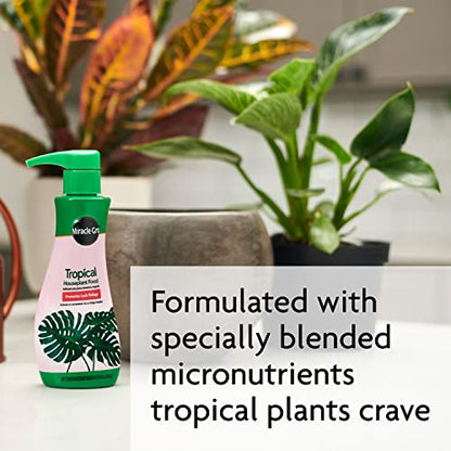 Miracle-Gro Tropical Houseplant Food - Liquid Fertilizer for Tropical Houseplants, 8 fl. oz., 2-Pack - size: 2 Pack, style: Plant Food