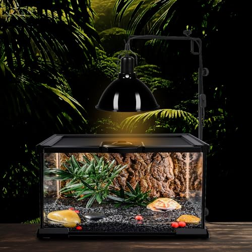 DXOPHIEX 8.5inch Dome Reptile Heat Lamp Reptile Light Fixture UVB Light Fixture Max 150W for Bearded Dragon, Turtles, Snake and Lizard Terrarium - size: 8.5inch