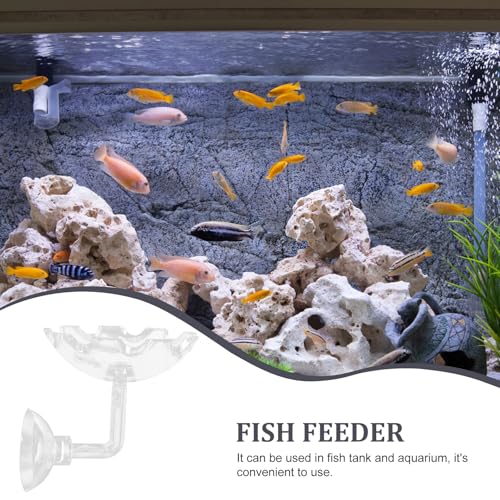 DOITOOL Shrimp Feeding Dish with Suction Cup, Crystal Aquarium Feeder Tray for Tank Feeding, Plastic Reptiles Food Bowl Suitable for Home and Aquarium Use